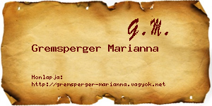 Gremsperger Marianna névjegykártya